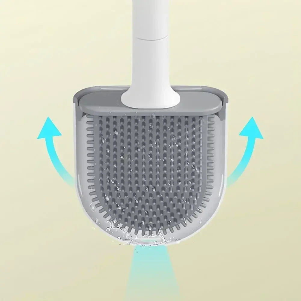 Wall Mounted Toilet Brush Replacement Long Handled Silicone Toilet Brushes Quick Drying Soft Bristles Toilet Bidet Bathroom Set