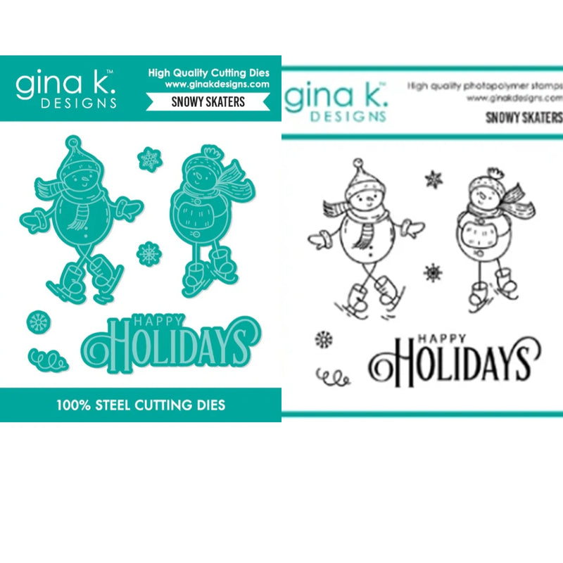 Snowy Skaters Stamps 2025 New Metal Cutting Dies For DIY Scrapbooking Crafts Maker Photo Album Template Handmade Decoration