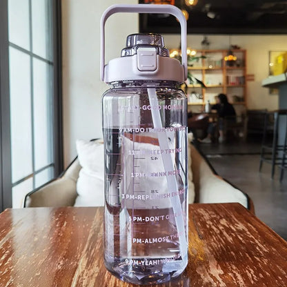 2025 Spring/Summer 2L Large Capacity Outdoor Plastic Bouncing Straw Sports Water Bottle Leak-proof Portable Refill Cups