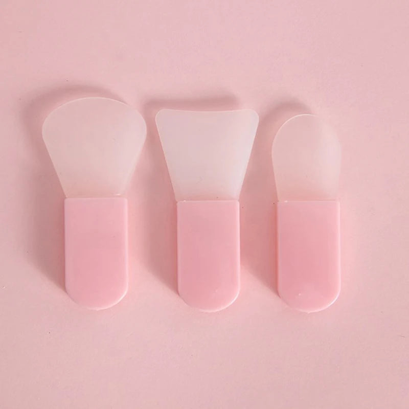 3Pc Soft Silicone Face Mask Brush Facial Skin Care Portable DIY Face Cream Mud Mixing Mask Brushes Reusable Makeup Beauty Tools