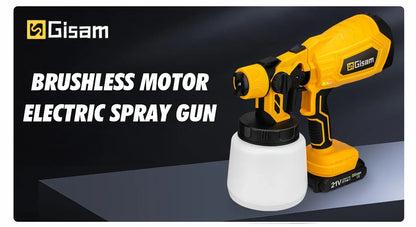 1000ML Brushless Electric Spray Gun Cordless Paint Sprayer HVLP Auto Furniture Steel Coating Airbrush For Makita 18V Battery