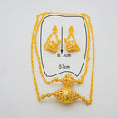 Dubai Jewelry Set Elegant Necklace Earrings Wedding Party Bridal Women's 2024 Gold Color Jewelry Set Luxury