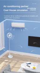 P10 10800mAh Folding Portable Fan USB Remote Control Air Cooler Silent Rechargeable Wireless Floor Standing Fan for Camping Desk