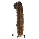 Extensões de rabo de cavalo cacheado longo 80cm aplique sintético com cordão e clip water wave