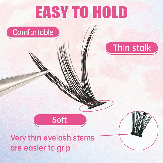 Cílios 200 pçs clusters lash bond & seal ferramentas de maquiagem diy kit de extensão de cílios para colagem cílios colagem cola acessórios