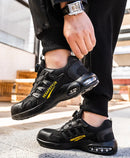 Men Rotating Button Safety Shoes Steel Toe Work Sneakers Indestructible Shoes Puncture-Proof Work Boots Air Cushion Safety Shoes