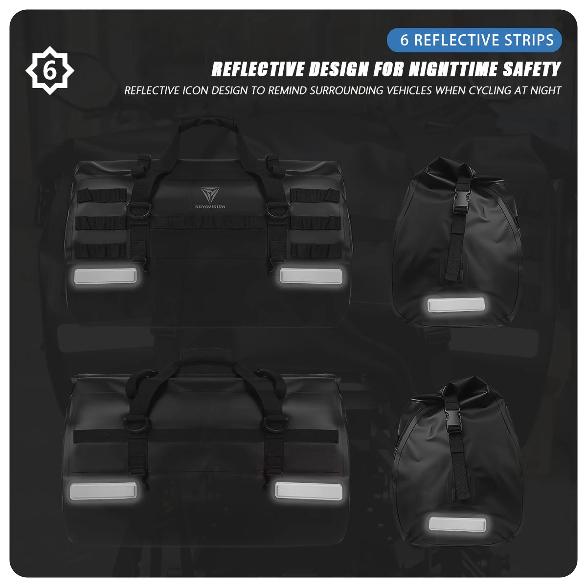 SOYAVISION 20L 50L 70L 80L 100L Motorcycle Waterproof Tail Bag Travel Outdoor Luggage Bag Motorcycle Seat Bag