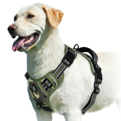 Arnés antitirones para perros, chaleco ajustable y acolchado suave con asa de fácil control.