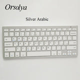 Bluetooth Keyboard Mini Ultra Thin Portable Wireless Keyboard Spanish Russian Layout for Tablet/iPad/Laptop/Phone