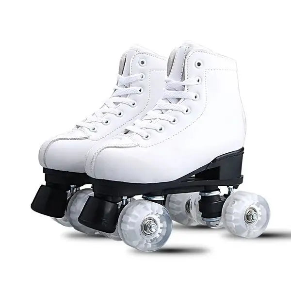 Adult Double-Row Roller Skates, Men's and Women's Flashing Four-Wheel Skates, Fancy Rink Professional Adult Skates