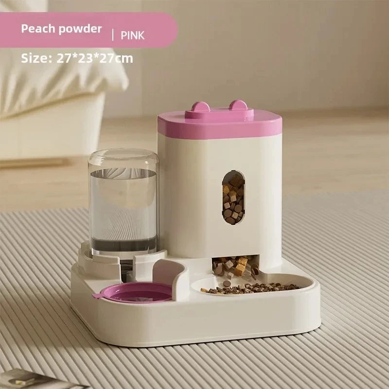 Automatic Feeder Cat Dog Food Bowl With Water Fountain Pet Large Capacity Raised Stand Dish Bowl For Cat Drinker Accessories