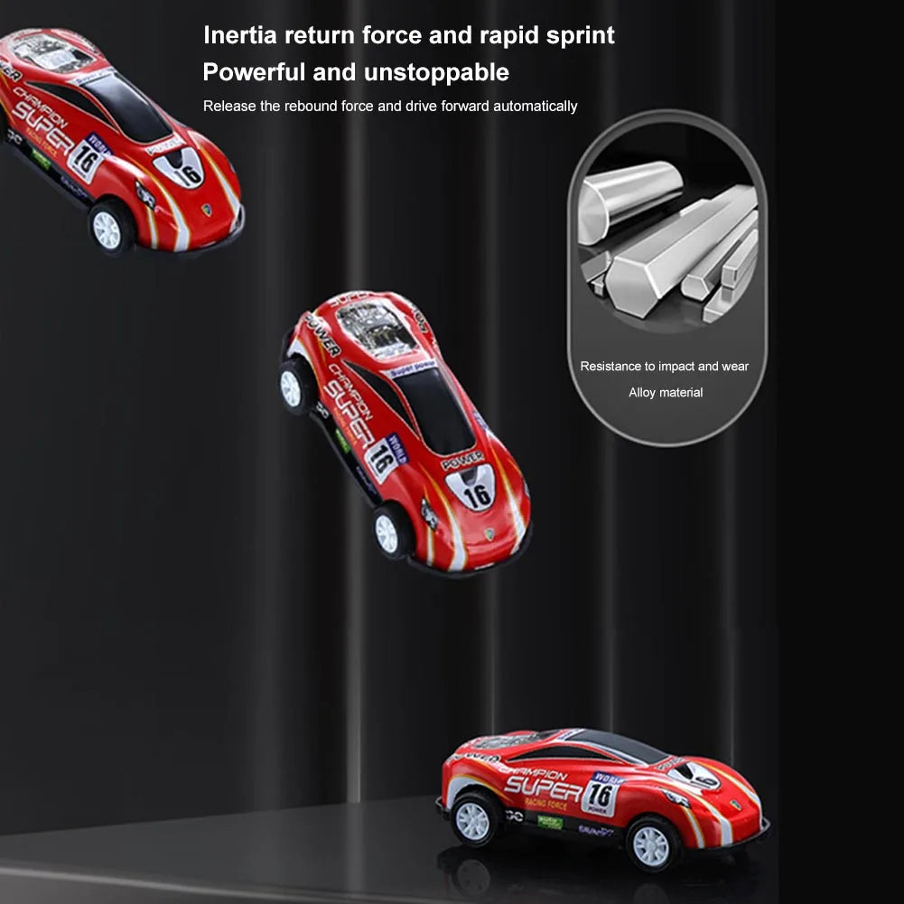 Mini Alloy Car Model Set with Storage Box Diecast Cars Toys for Boys Sliding Inertia Vehicle Children Toy Kit Kids Gifts