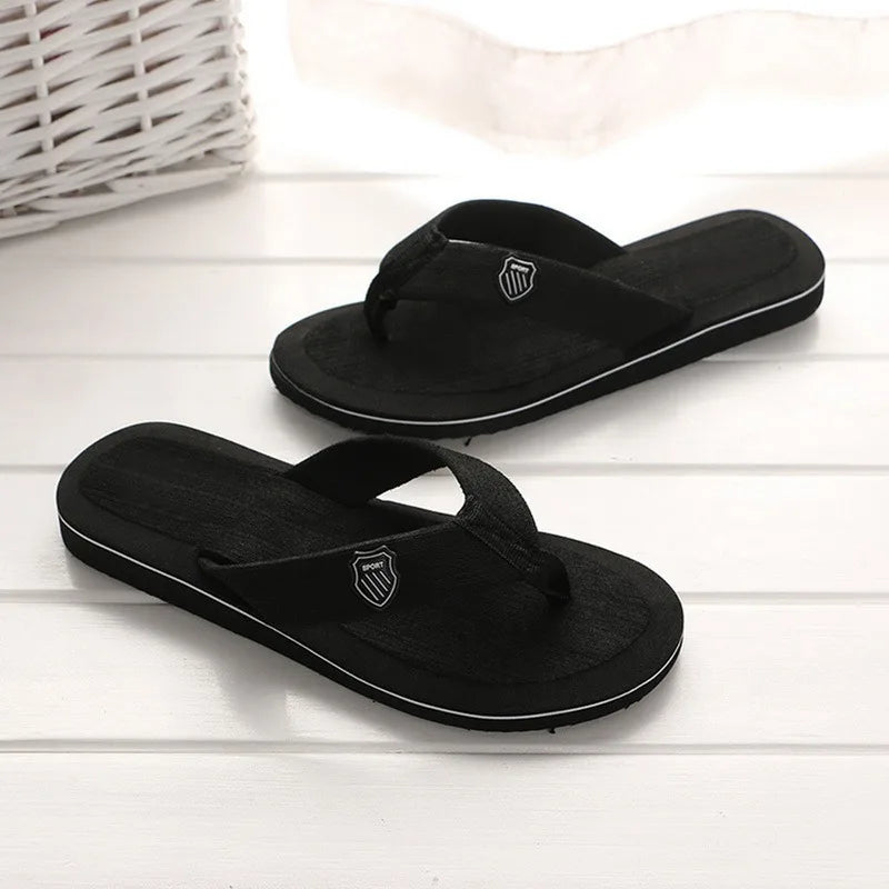 Men's Casual Flip Flops Fashion Beach Shoes Men Summer Non-Slip Flat Slides Men's Slippers Indoor House Shoes Man Male Slipper