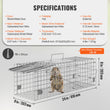 SucceBuy Live Animal Cage Trap Humane Cat Rodent Control Folding with Handle for Stray Cats Rabbits Squirrels Raccoons Groundhog