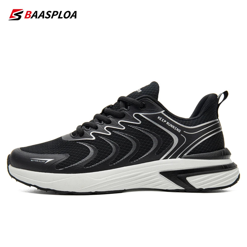 Baasploa New Running Shoes Men Casual Lightweight Mesh Walking Shoes Male Outdoor Breathable Non-Slip Tennis Sports Shoes