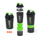 3 Layers Shaker Protein Bottle Powder Shake Cup Large Capacity Water Bottle Mixing Cup Body Building Exercise Mixing Bottle