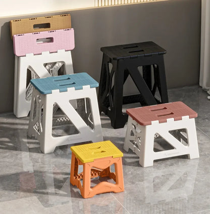 Folding Stool Household Lightweight Leisure Fishing Stool Children Utility Small Bench Outdoors Portable Non-Slip Plastic Chair