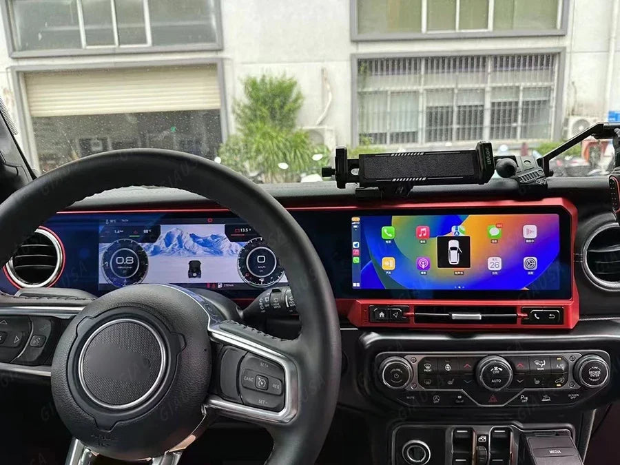 For Jeep Wrangler 2018-2022 Carplay LCD Instrument Panel Dual Screen Android Multimedia Video Player GPS Navigation Android Auto