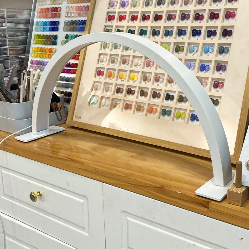 48W Half Moon Lamp For Nail Desk Dimmable 3000K-6000K Makeup Manicure Beauty Salon Touch Switch LED Light Half Moon Nail Lamp