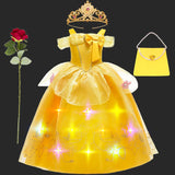 Children's Halloween Role Play Fairy Princess Belle Dress Xmas Carnival Masquerade Performance Birthday Party Fancy Girl Clothes