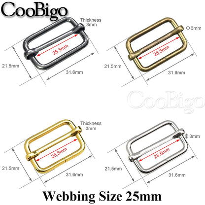 10pcs Metal Slides Tri-Glides Wire-Formed Roller Pin Buckles Slider Adjuster Bag Strap Accessories 15mm 20mm 25mm 32mm 38mm 50mm
