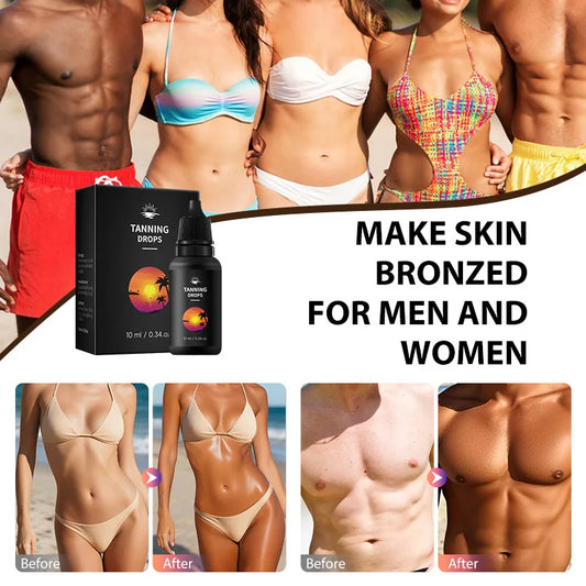 10ml Tanning Oil for Outdoor Beach Sunbathing, Body Tanning Essential Oil Drops, Natural Brown Tone, Formaldehyde-Free