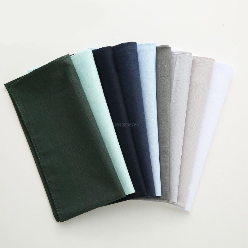 Men High Quality Cotton Handkerchief To Send Elders Square Scarf Retro Napkin Soft Sweaty Women Quick Drying Pocket Handkerchief