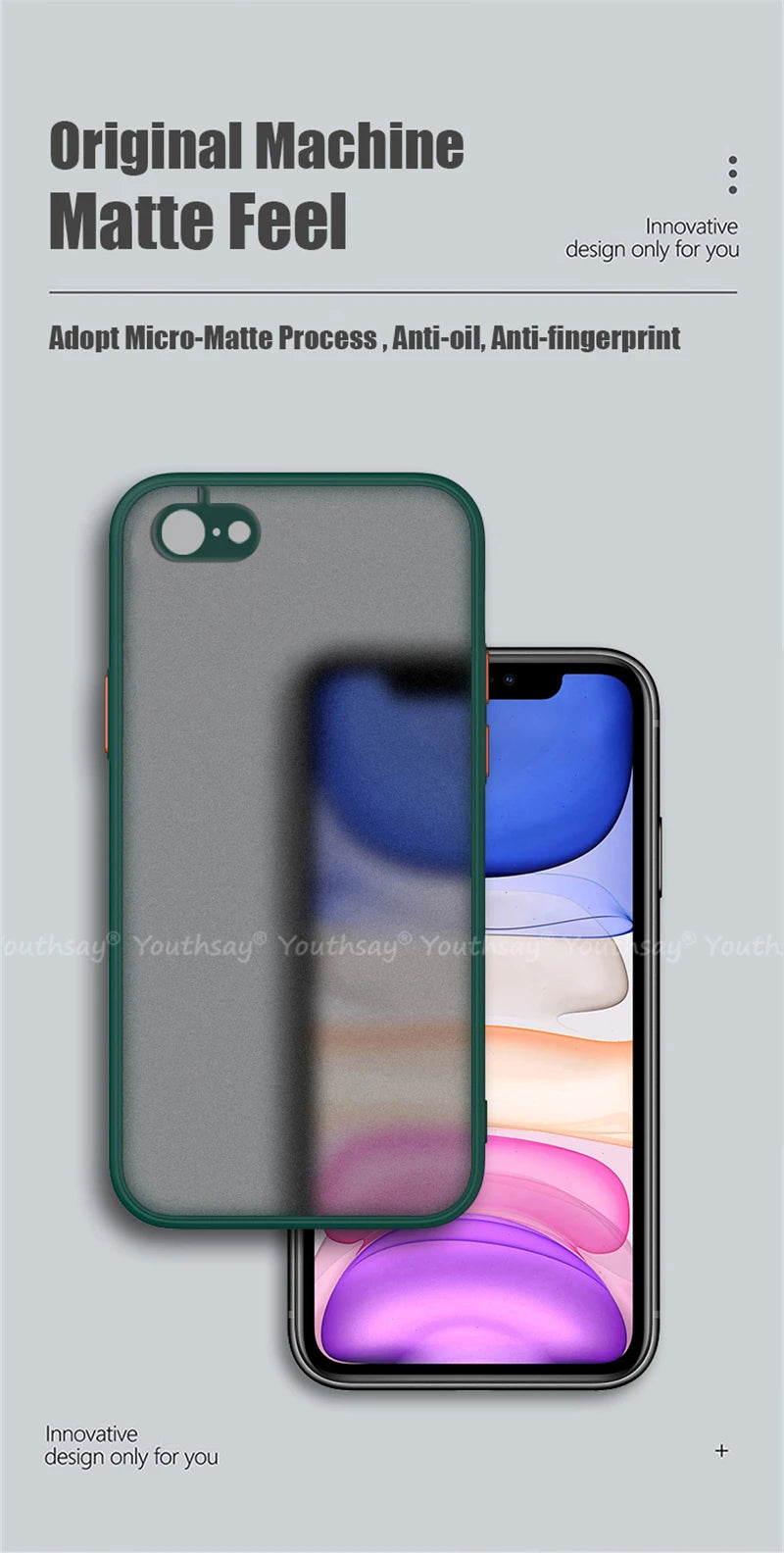 Funda para iPhone SE 2022, funda para iPhone SE 3, 2022, 2020, 8, 7 Plus, funda de silicona mate translúcida de goma para iPhone SE 2022.