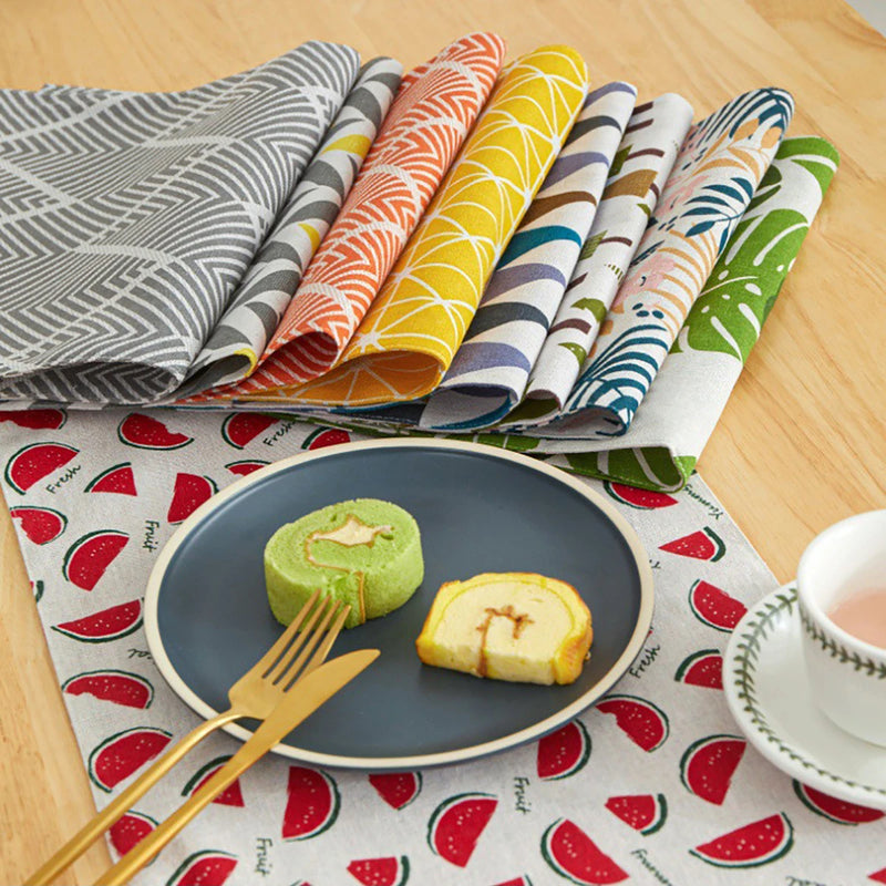 4 Pcs/Set Simple Tableware Mat Rectangle Individual Placemats Heat Insulation Dining Table Mat Table Decoration And Accessories