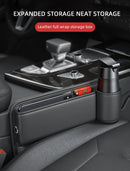 Universal Car Seat Gap Organizer Storage Box Multifunction Leather Crevice Side Storage Pocket Wallet Keys Card with Cup Holder