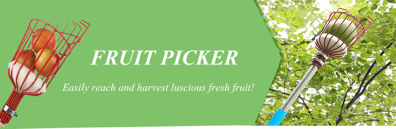 Fruit Picker 260cm Adjustable Deep Basket Convenient Harvesting Fruit Collector Catcher Apple Peach Picking Garden Tools
