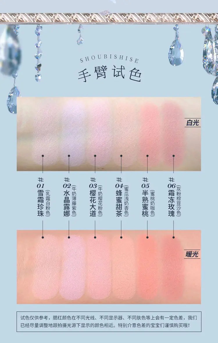 Flower Knows Unicorn Embossed Blush Palette Long Lasting and Easy To Apply Matte Natural Brightening Swell Blush Makeup Maquiage