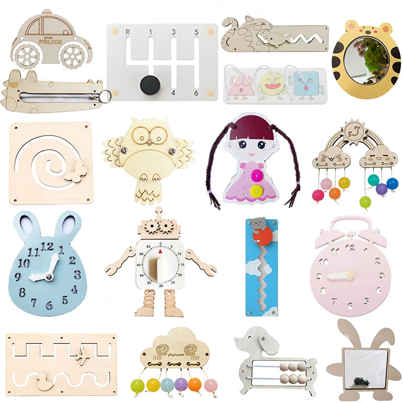 Montessori Busy Board DIY Material Accessories Sensory Toys Busyboard Parts for Children Early Educational Baby Development Toys