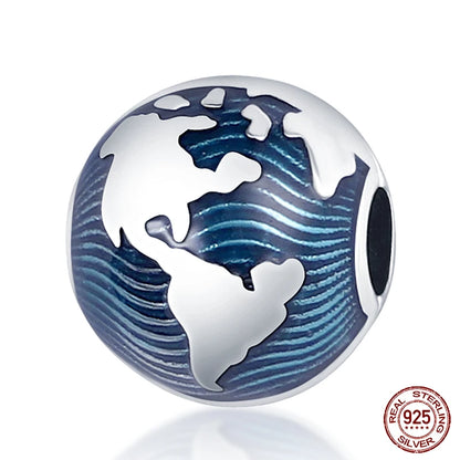 Ocean Series - Original Genuine 925 Sterling Silver Turtle Crab Mermaid Charm Beads Suitable for 3mm Bracelet DIY Making Pendant