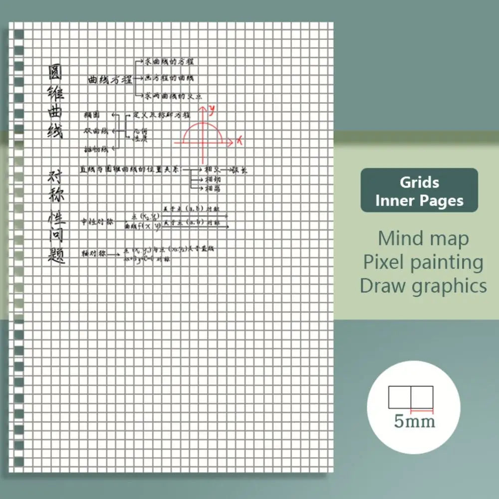 Cuaderno espiral de alta calidad A5/B5/A4 con cuadrículas/líneas horizontales en blanco, bloc de notas con 80 hojas, cuaderno de bocetos, material escolar y de oficina.