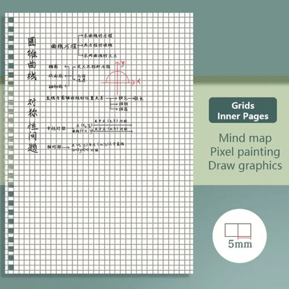 Cuaderno espiral de alta calidad A5/B5/A4 con cuadrículas/líneas horizontales en blanco, bloc de notas con 80 hojas, cuaderno de bocetos, material escolar y de oficina.