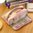 Black Pencil Pouch Stationery Holder Bag Gift Case Pen Ruler Organizer School Student Supplies Canvas Zipper Open Cosmetic Bag A