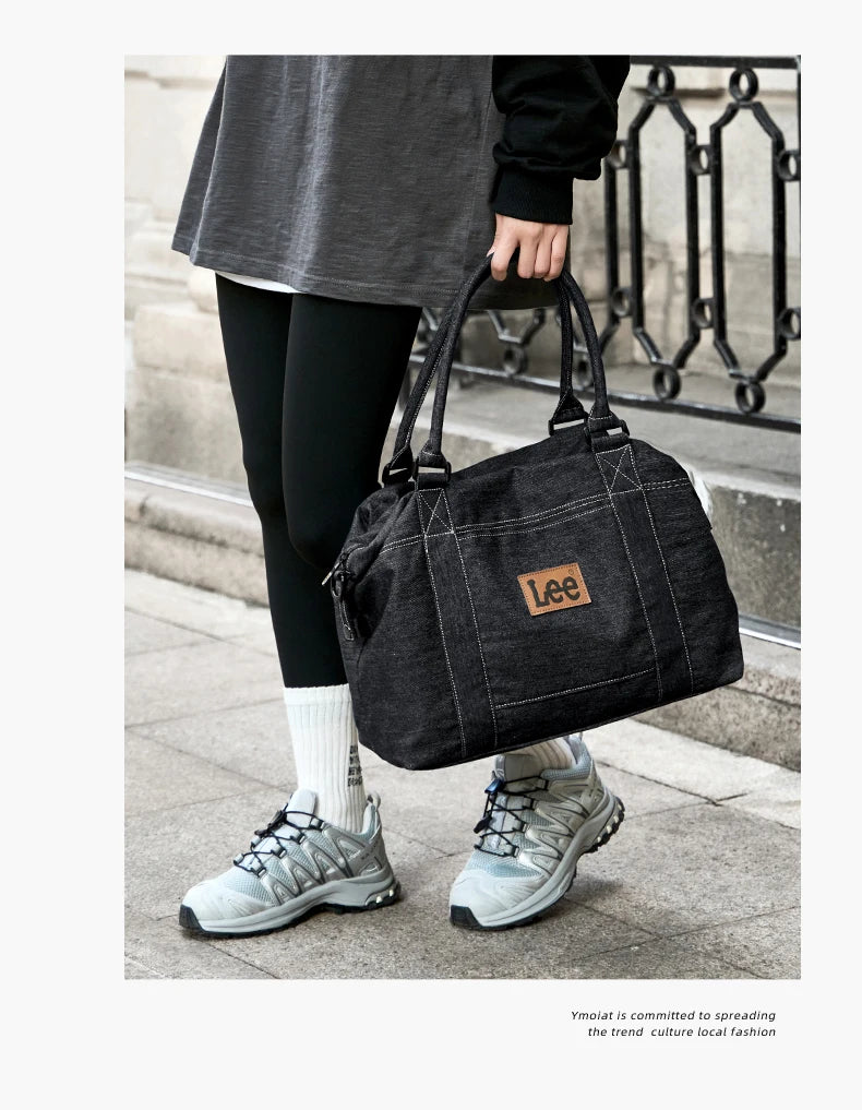 LEE Casual Weekends Overnight Luggage Travel Bag Women Men Waterproof Dry Wet Pockets Duffle Bag Unisex Sport Fitness Gym Bag