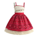 Disney Moana 2 Vaiana Costume Girls Princess Dress Children Purim Lace Clothes Kids Cartoon Cosplay Outfits Birthday Party Frock
