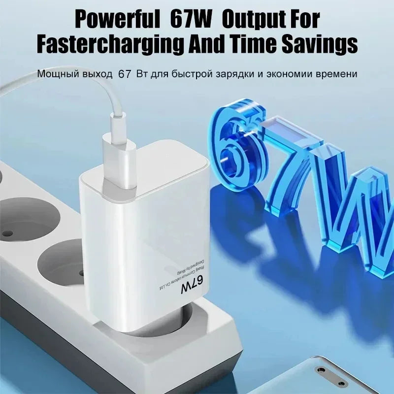 Cargador USB superrápido original Xiaomi de 67 W con interfaz USB C PD, adaptador de cargador de teléfono para iPhone 15, Samsung, Huawei, Turbo Charge, nuevo