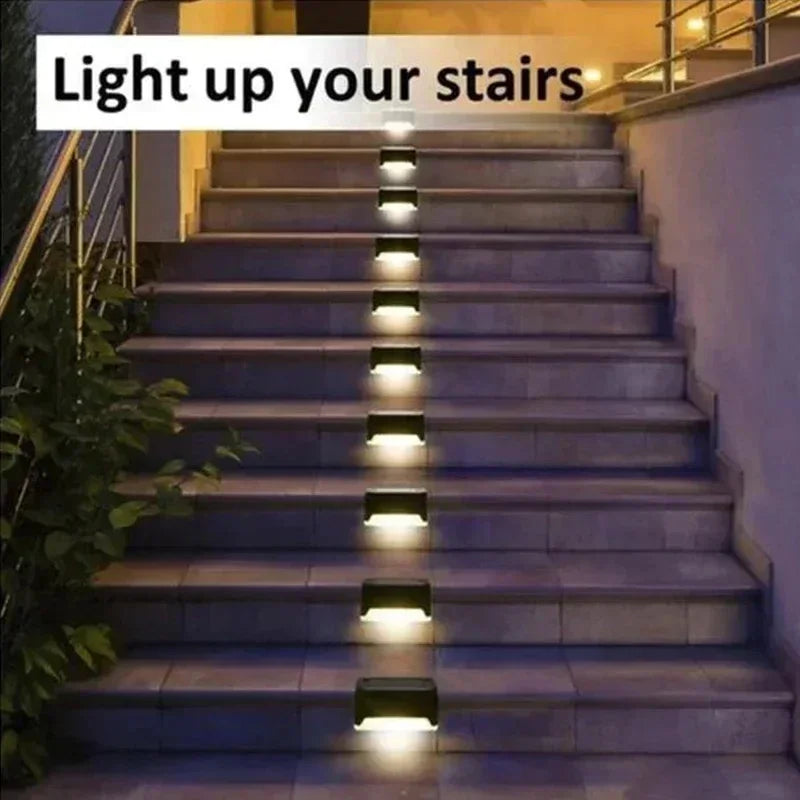 1-12 Pack Solar Deck Lights Outdoor Step Lights Waterproof Led Solar Lamp for Railing Stairs Step Fence Yard Patio and Pathway