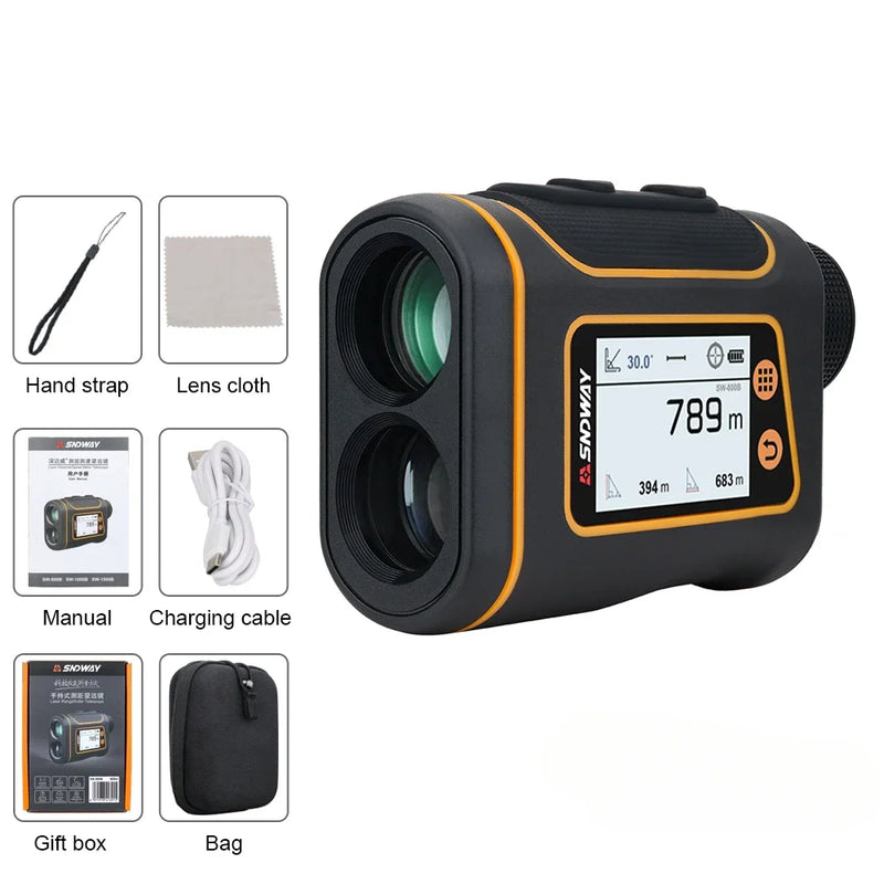 SNDWAY Telescope Laser Range Finder Digital Distance Meter Hunting Monocular Golf Rangefinder LCD Display Roulette Tape Measure