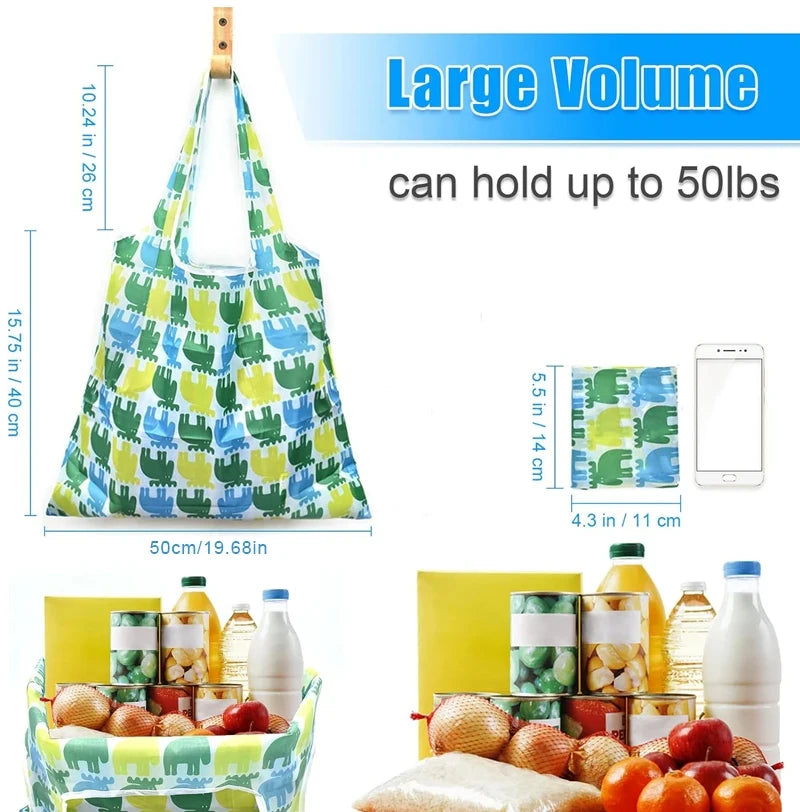 Folding Shopping Bag Large Capacity Environmental Protection Portable Handbag Supermarket Toy Storage Bags Travel Grocery Bag