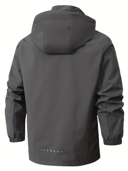 Men's Lightweight Waterproof Rain Jacket, Hooded Shell Outdoor Raincoat Hiking Windbreaker Jacket Coat