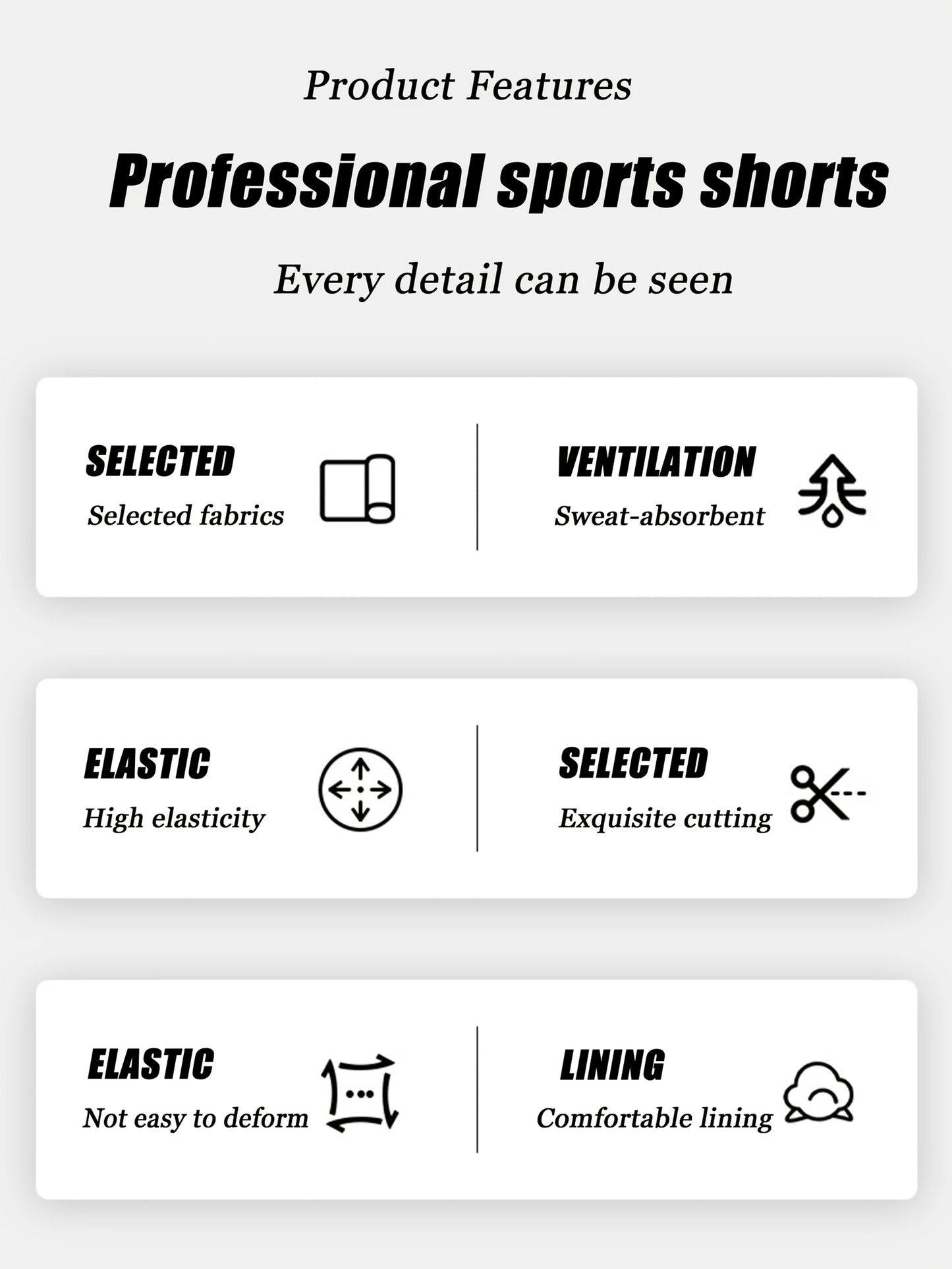 Quick-Dry Men's Training Shorts Elastic Waistband Drawstring Breathable Moisture-Wicking Athletic Shorts