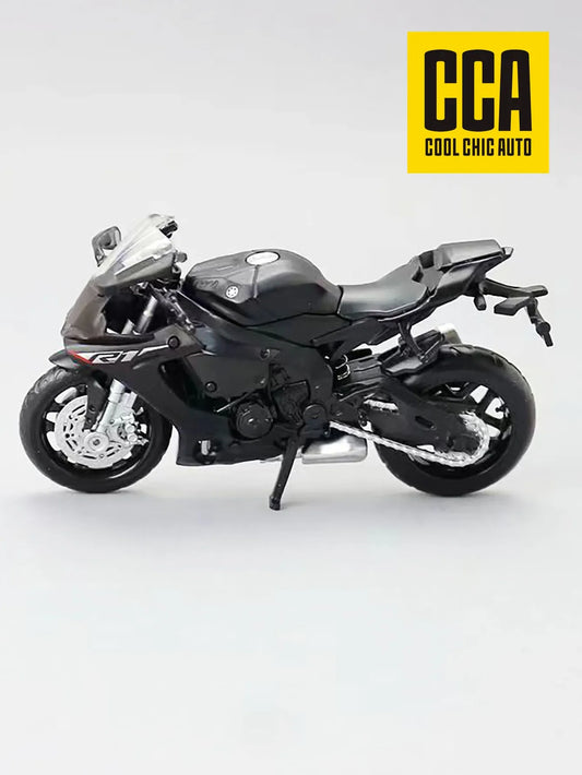 CCA Yamaha YZF-R1 alloy simulation motorbike model, rear wheel with shock absorber, desk ornament, children's toys holiday gift