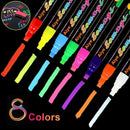 8 Colors 7mm Liquid Erasable Chalk Markers Pens Washable & Wet Erase Neon Makers for Blackboard Chalkboard Signs Glass Window