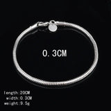 925 Sterling Silver Chain Bracelets for Men Women Braided Rope Male Fashion Jewelry High Quality New 4mm 