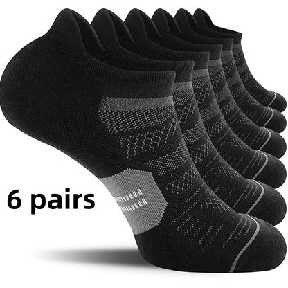 3/6 pairs of breathable and non slip invisible boat socks for men and women, ankle running socks, outdoor fitness socks