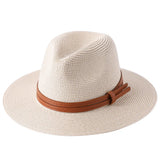 56-58-59-60CM New Natural Panama Soft Shaped Straw Hat Summer Women's/Men's Wide Brim Beach Sun Cap UV Protection Fedora Hat